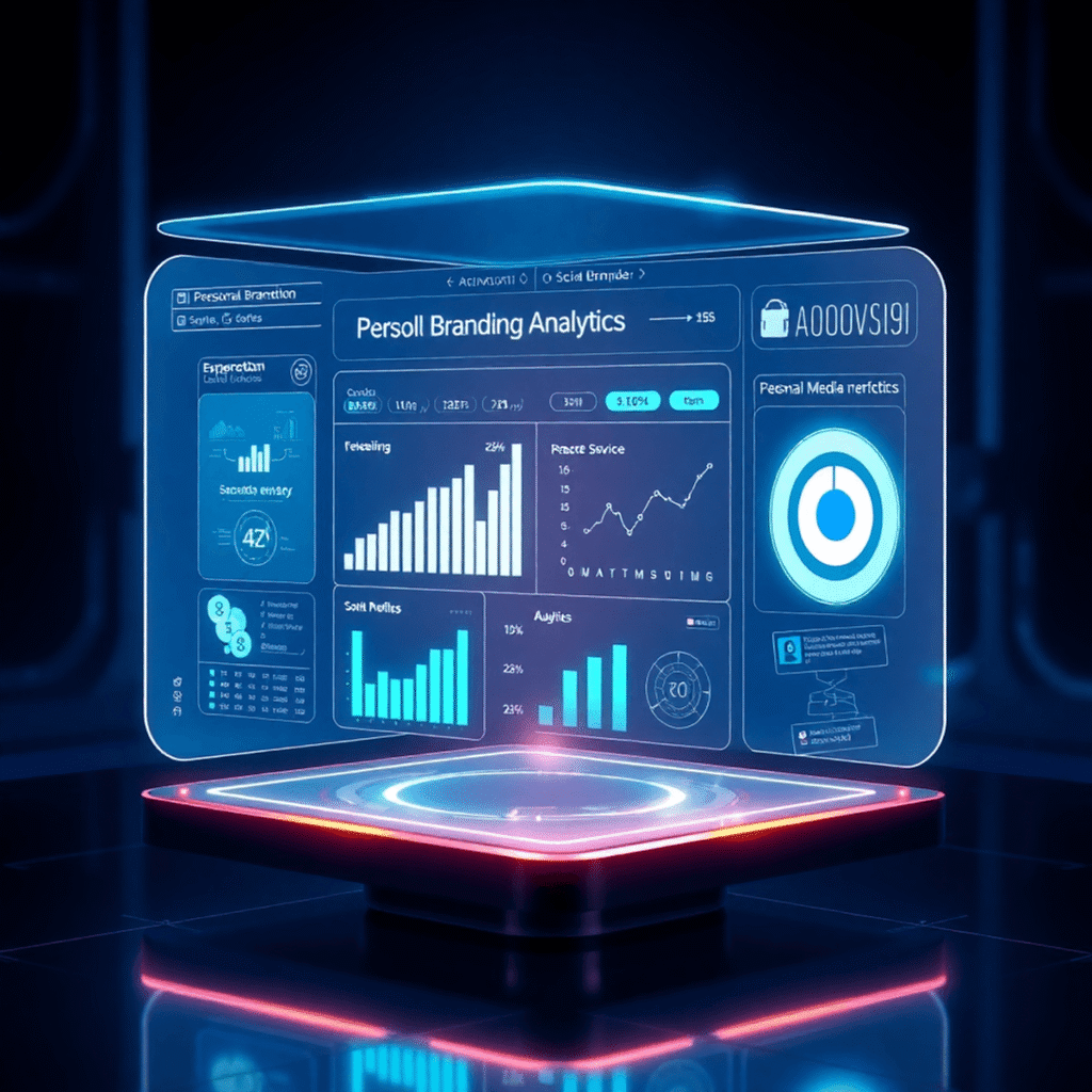 Woman using social media marketing tools to grow her personal brand online.

