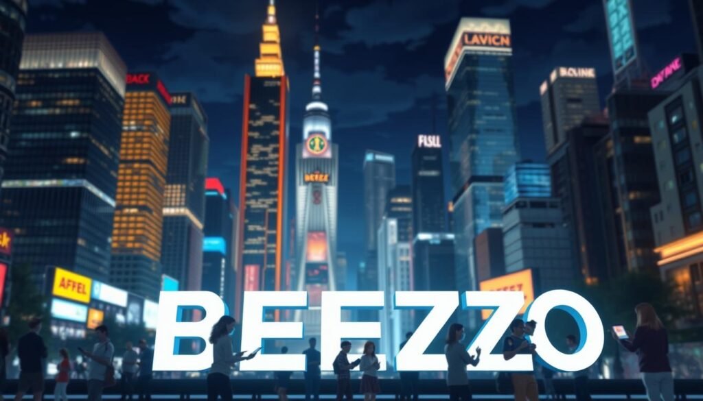 Entrepreneur mastering online marketing with laptop and social media tools.

